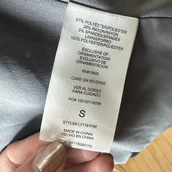 NORDSTROM Wit & Wisdom Plaid Grey Blue One Button Blazer Jacket Size Small - Picture 10 of 11